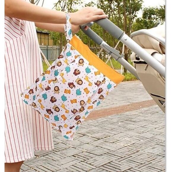 Bontime Wet Bag Diapers Laundry Swim Suit Pouch Stroller Double Zip Expandable - Picture 2 of 11